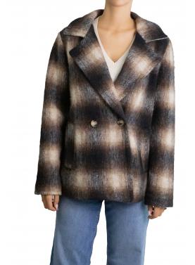 Cappotto a quadri con bottoni